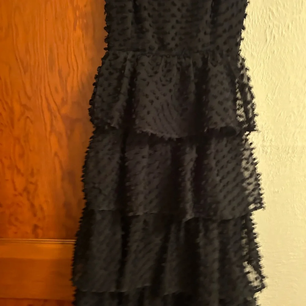 Lulu's Black Tiered Midi Dress - Picture 2 of 6